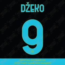 Džeko 9 (Official Inter Milan 2021/22 Third Club Name and Numbering)